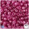 BeadTin Fuchsia Transparent 9mm Barrel Plastic Pony Beads (500pcs)
